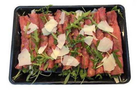 Afbeelding van Runds carpaccio van wit blauw